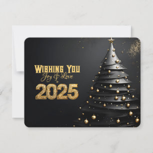Gold Ornaments Modern Happy New Year Card