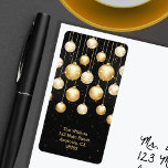 Gold Ornaments on Black Christmas Return Address Label<br><div class="desc">Gold and white Christmas tree ornaments accent these black address labels personalized with your name and address. Stylish for mailing your coordinating Christmas greeting cards and Christmas photo cards. MATCHING items in our collection.</div>