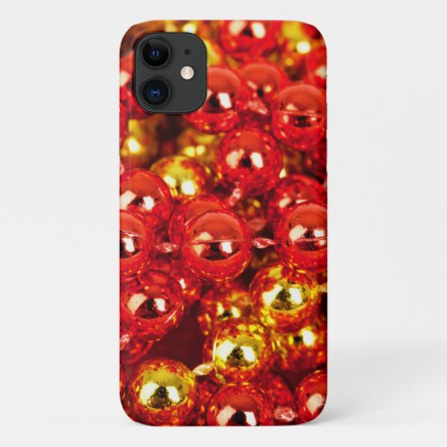 Gold Ornaments Red Ornaments Christmas Glitter iPhone 11 Case