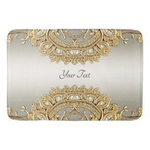Gold Ornate Bath Mat