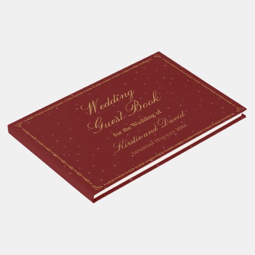 Gold Ornate Borders Wedding Guest Book