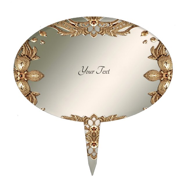 Gold Ornate Cake Topper (Front)