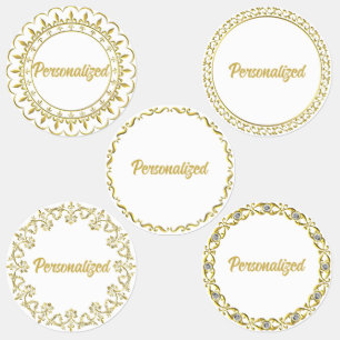Gold Ornate Designs Kids' Labels