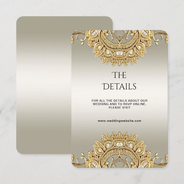 Gold Ornate Detail Enclosure Card (Front/Back)