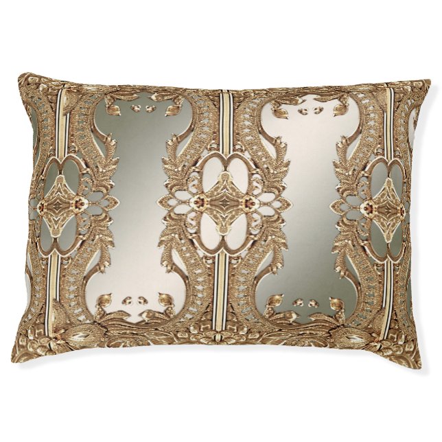 Gold Ornate Dog Bed (Front)