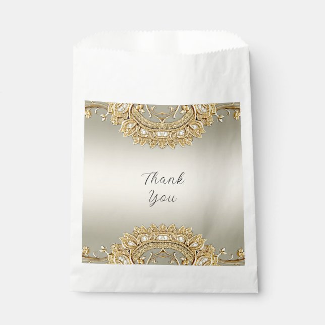 Gold Ornate Favor Bag (Front)