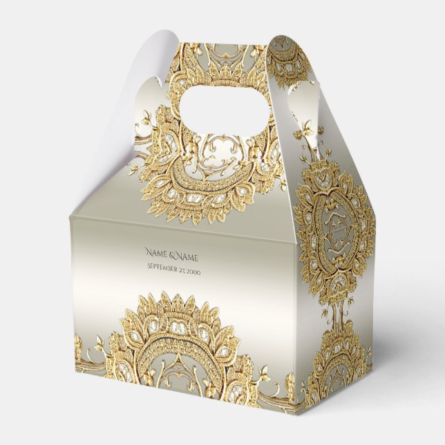 Gold Ornate Favor Box (Front Side)