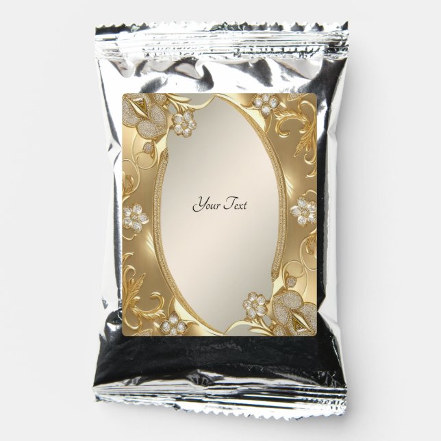 Gold Ornate Floral Coffee Drink Mix (Front)