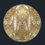 Gold Ornate Floral Dartboard<br><div class="desc">Beautiful Gold Ornate Floral Dartboard</div>