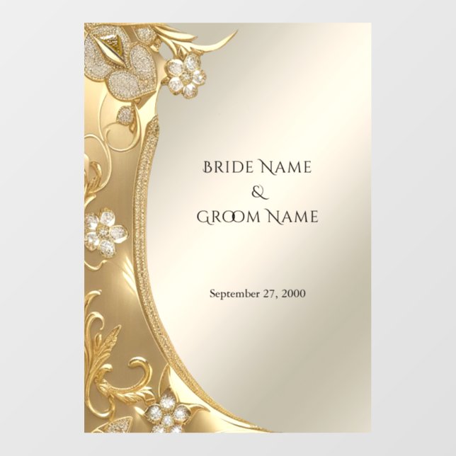 Gold Ornate Floral Decal (Front)