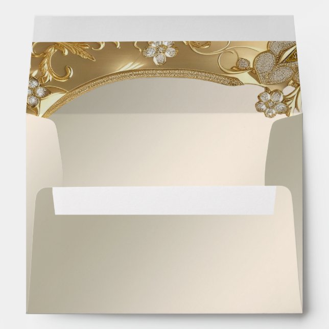 Gold Ornate Floral Envelope (Back (Bottom))