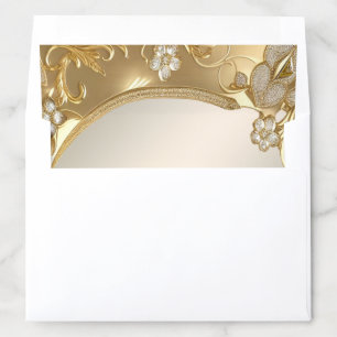 Gold Ornate Floral Envelope Liner