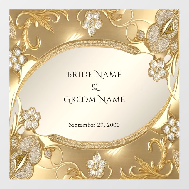 Gold Ornate Floral Floor Decal (Front)