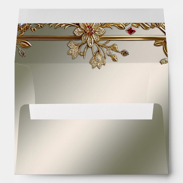 Gold Ornate Floral Frame Envelope (Back (Bottom))