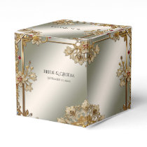 Gold Ornate Floral Frame Favor Box