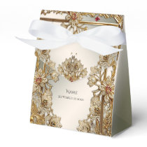 Gold Ornate Floral Frame Favor Box