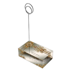 Gold Ornate Floral Frame Table Card Holder