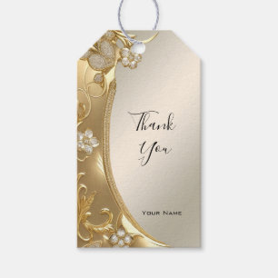 Gold Ornate Floral Gift Tag