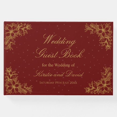 Gold Ornate Floral  Guest Book