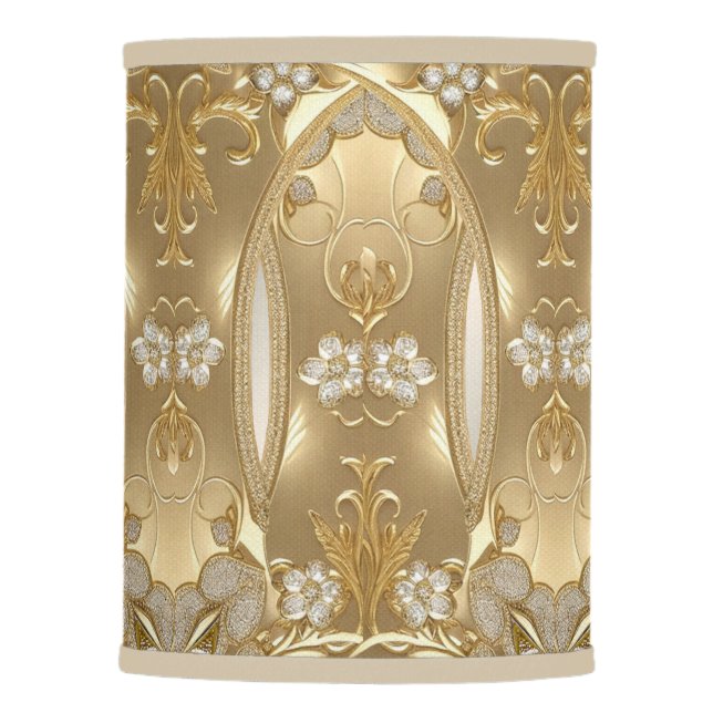 Gold Ornate Floral Lamp Shade (Front)