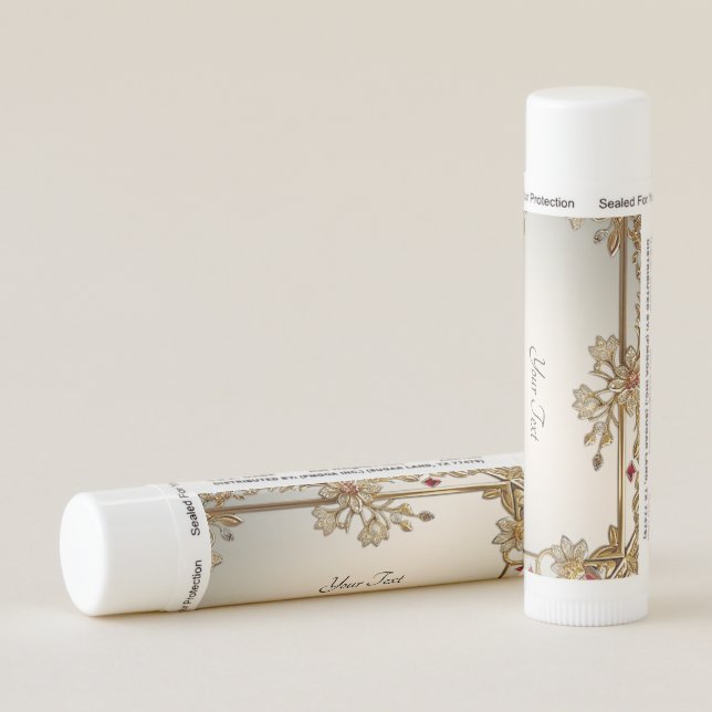 Gold Ornate Floral Lip Balm (Rotated Right)
