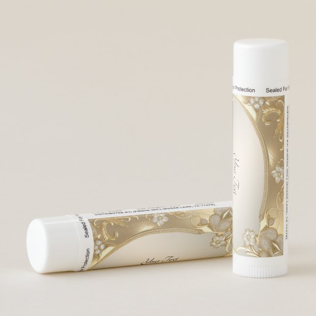 Gold Ornate Floral Lip Balm (Rotated Right)