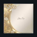 Gold Ornate Floral Magnet<br><div class="desc">Beautiful Gold Ornate Floral Magnet</div>