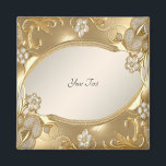 Gold Ornate Floral Magnet<br><div class="desc">Beautiful Gold Ornate Floral Magnet</div>