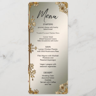 Gold Ornate Floral Menu