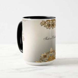 Gold Ornate Floral Mug