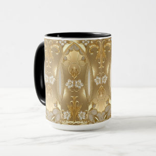 Gold Ornate Floral Mug