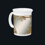 Gold Ornate Floral Porcelain Pitcher<br><div class="desc">Beautiful Gold Ornate Floral Porcelain Pitcher</div>