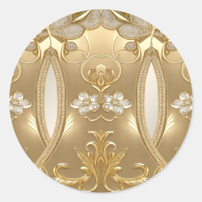 Gold Ornate Floral Sticker (Front)