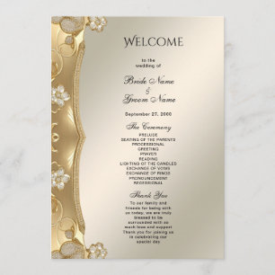 Gold Ornate Floral Wedding Program