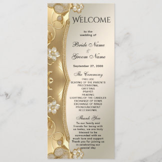 Gold Ornate Floral Wedding Program