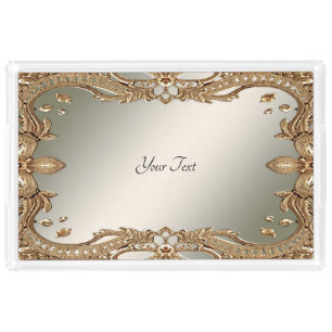 Gold Ornate Frame Acrylic Vanity Tray