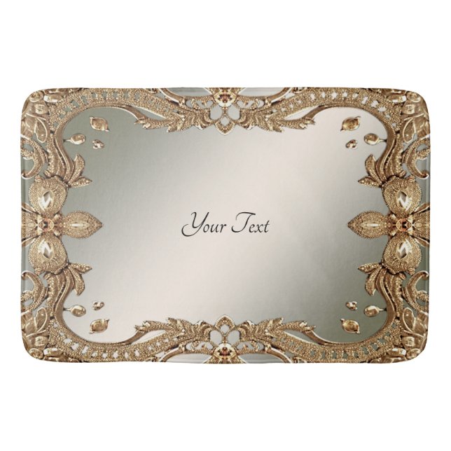 Gold Ornate Frame Bath Mat (Front)
