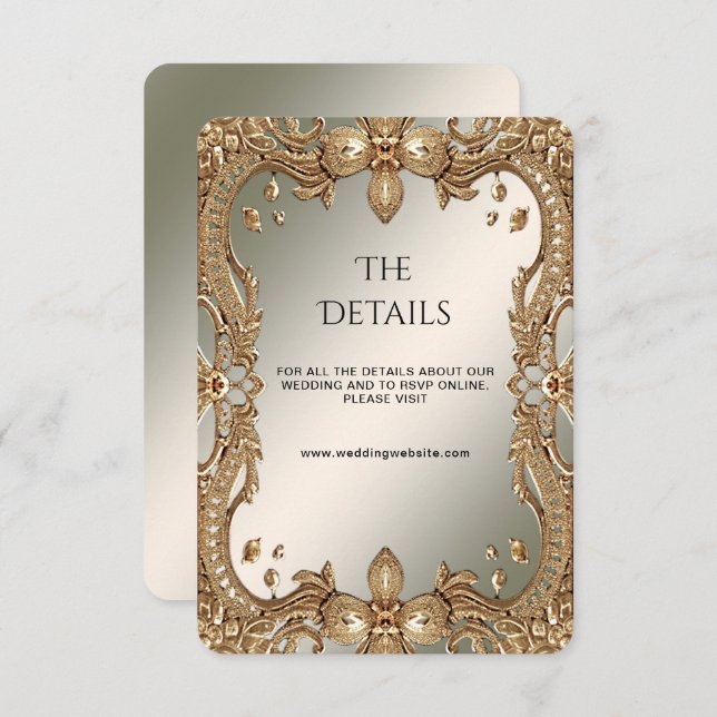 Gold Ornate Frame Detail Enclosure Card (Front/Back)