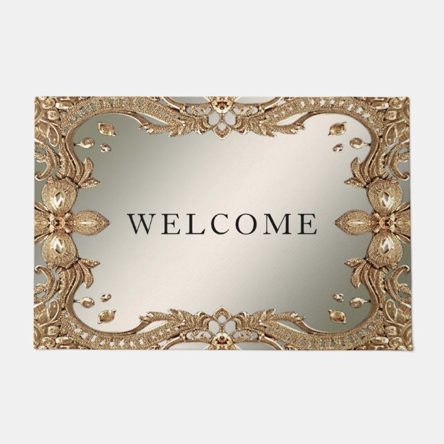 Gold Ornate Frame Doormat (Front)