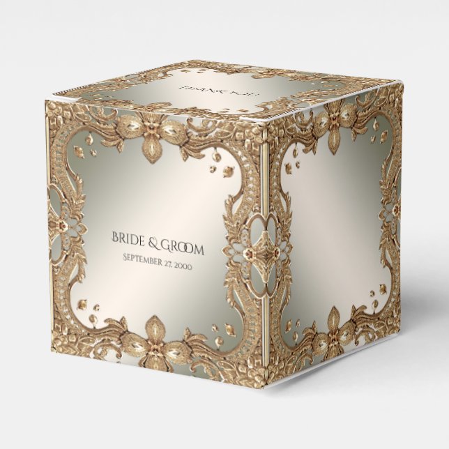 Gold Ornate Frame Favor Box (Front Side)
