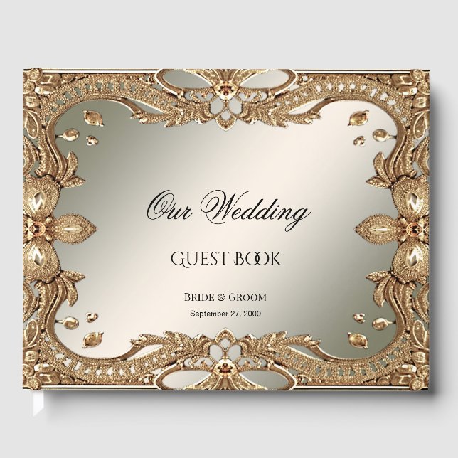 Gold Ornate Frame Guest Book (Front)