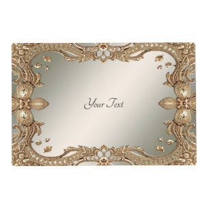 Gold Ornate Frame Paper Placemat