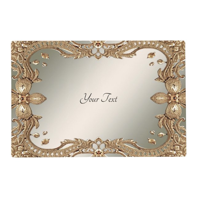 Gold Ornate Frame Paper Placemat (Front)