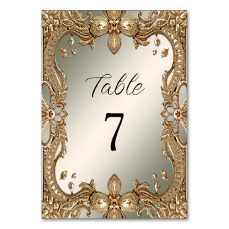 Gold Ornate Frame Table Number
