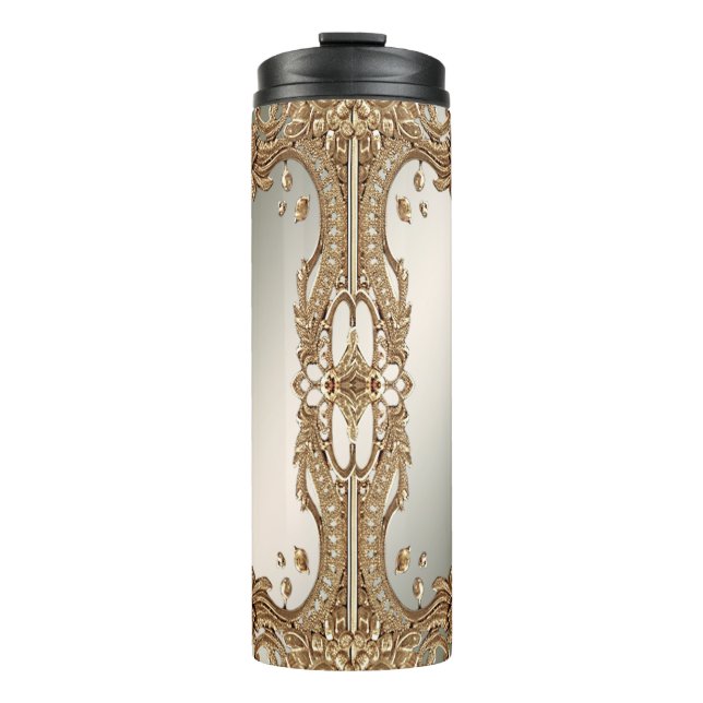 Gold Ornate Frame Thermal Tumbler (Front)