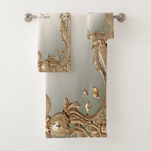 Gold Ornate Frame Towel Set