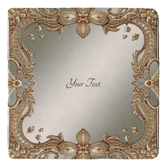 Gold Ornate Frame Trivet (Front)