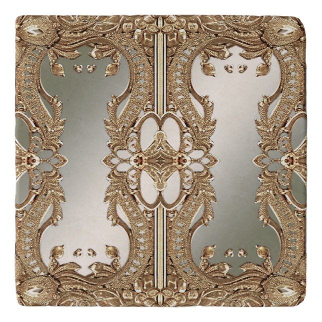 Gold Ornate Frame Trivet (Front)
