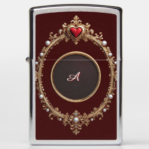 Gold Ornate Frame With Pearl Zippo Lighter