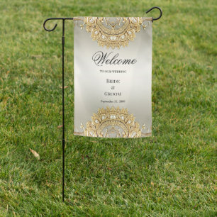 Gold Ornate Garden Flag